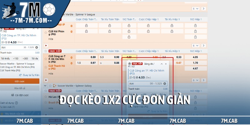 Đọc kèo 1x2 cực đơn giản